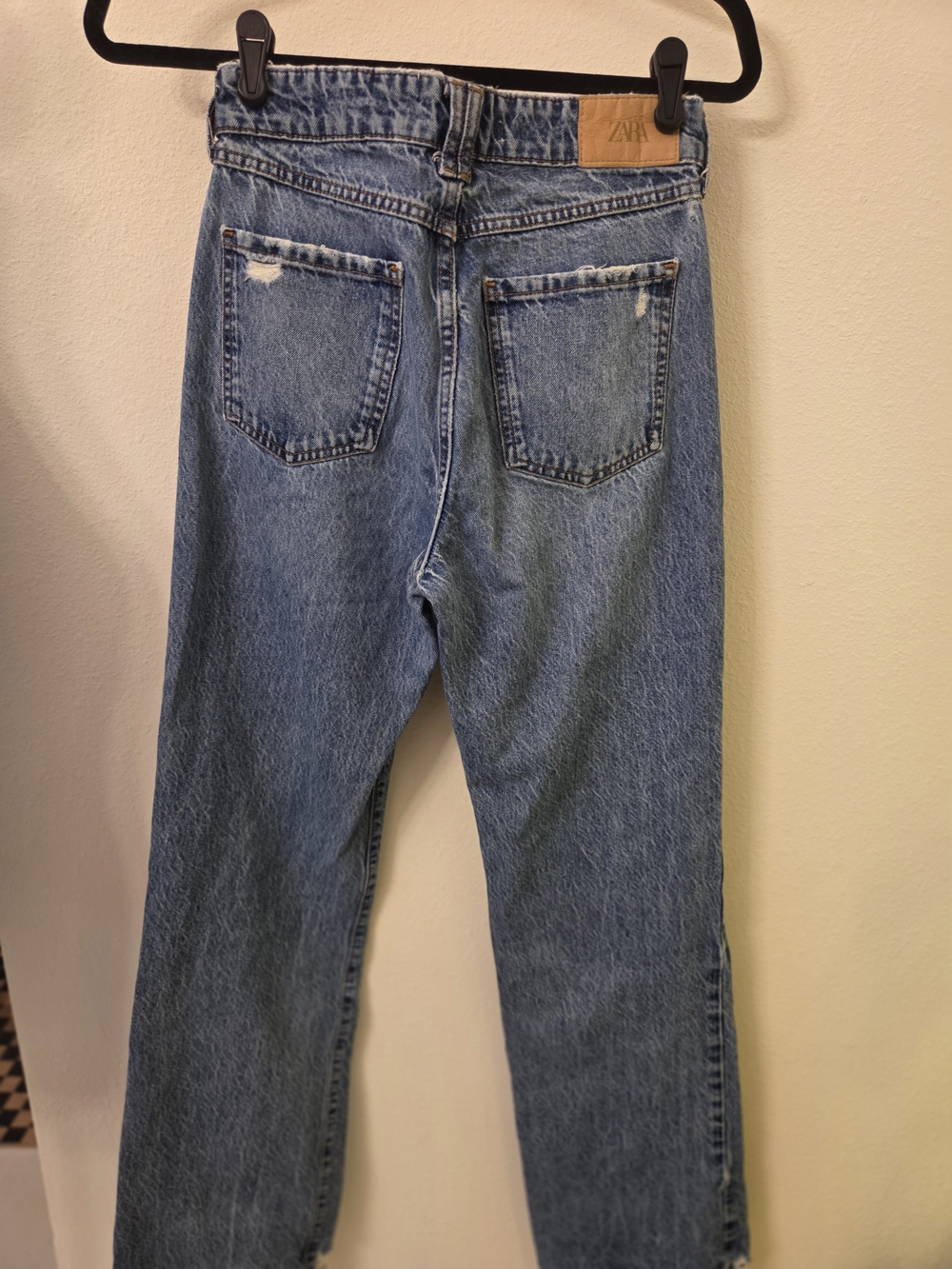 Zara Vintage Wear Blue Straight-Leg Jeans - Picture 7 of 7